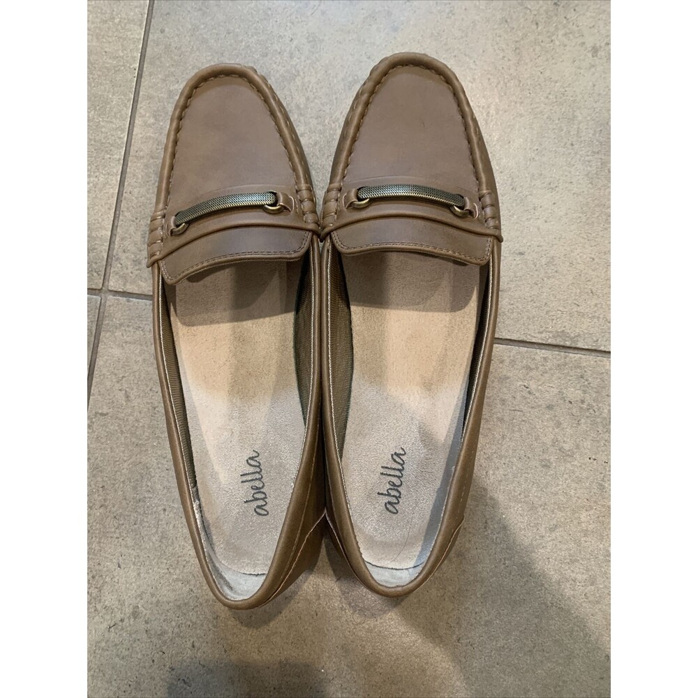 Abella Women Flats Size 8 Brown academia Loafer penny moccasin casual comfort - Picture 2 of 5